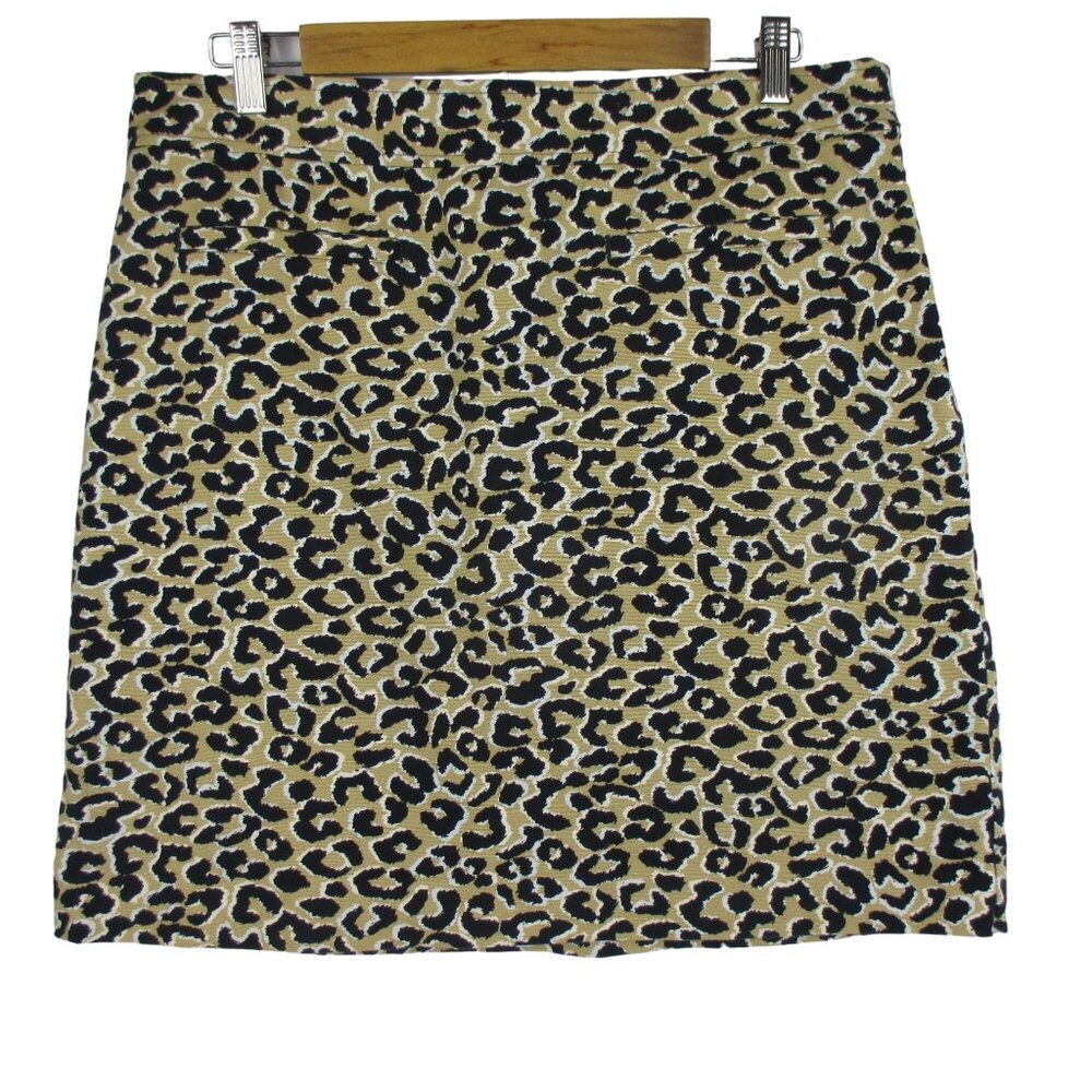 NEW Talbots short A-Line Abstract Cheetah Animal Print Skirt Size 14 Classic - Picture 2 of 6